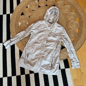 Eddie Bauer Tan Utility Jacket with Hood and Adjustable Cuffs